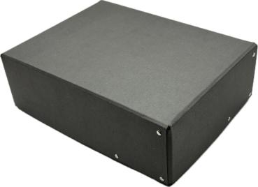 Kartonfritze Stülpdeckelkarton genietet 310x230x100mm passend für DIN A4 aus Schwarzpappe 1,2mm dick außen satiniert 1